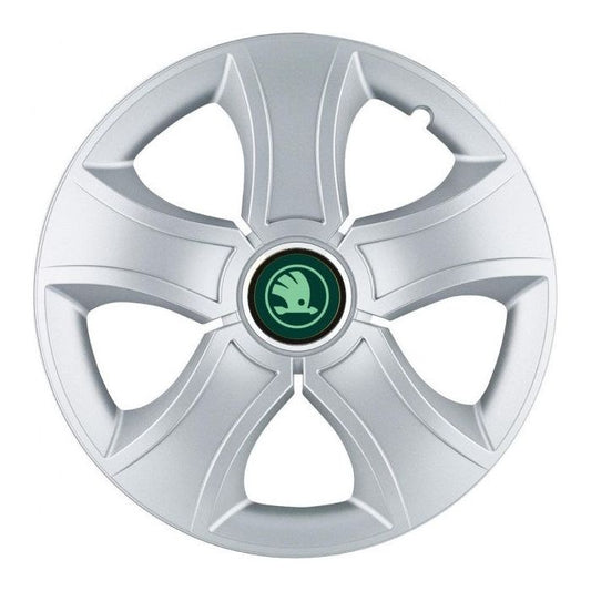 4 db-os 14 hüvelykes (R14) kerékborító készlet, Bis szürke, Skoda zölddel kompatibilis