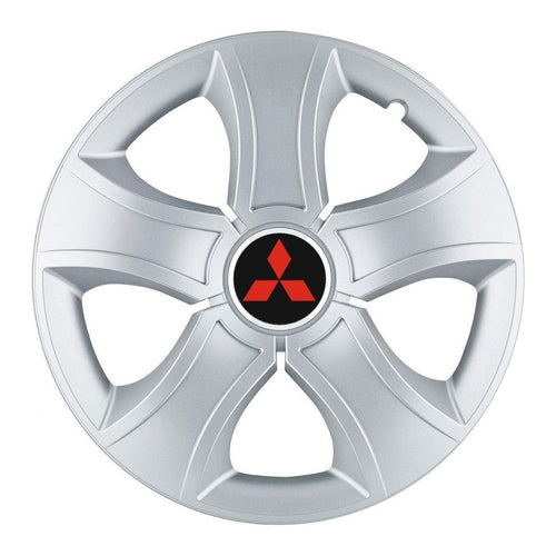 4 db-os 15 hüvelykes (R15) Bis szürke kerékborító készlet, Mitsubishi-kompatibilis