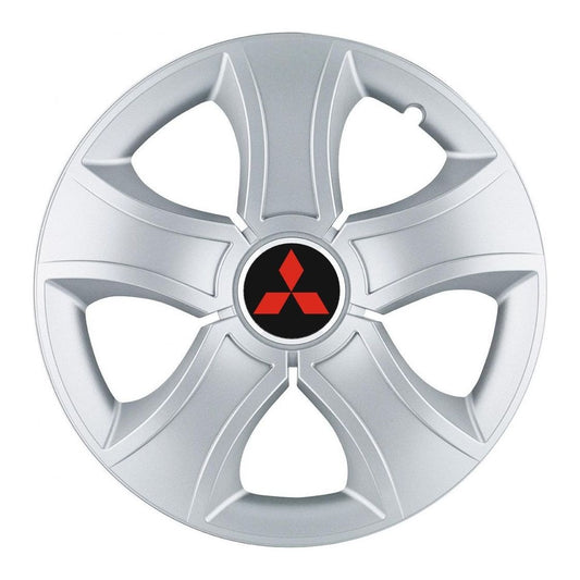4 db-os 15 hüvelykes (R15) Bis szürke kerékborító készlet, Mitsubishi-kompatibilis