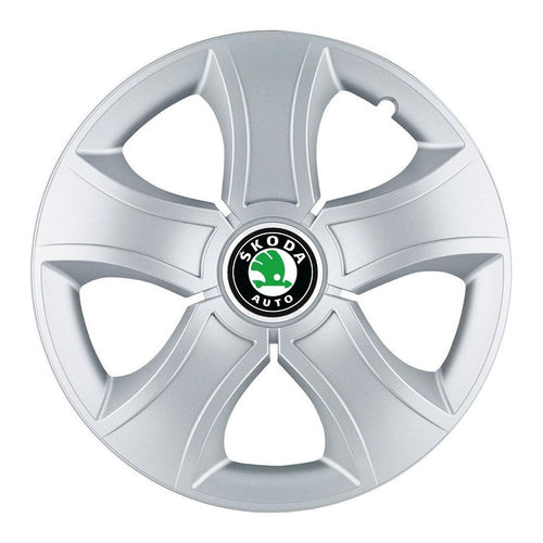 Set 4 Capace Roti 15 inchi (R15) Bis Gri, Compatibile Cu Skoda