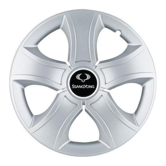 Set 4 Capace Roti 15 inchi (R15) Bis Gri, Compatibile Cu SsangYoung