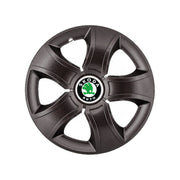 Set 4 Capace Roti 14 inchi (R14) Bis Negru, Compatibile Cu Skoda