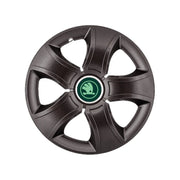 Set 4 Capace Roti 14 inchi (R14) Bis Negru,, Compatibile Cu Skoda Verde