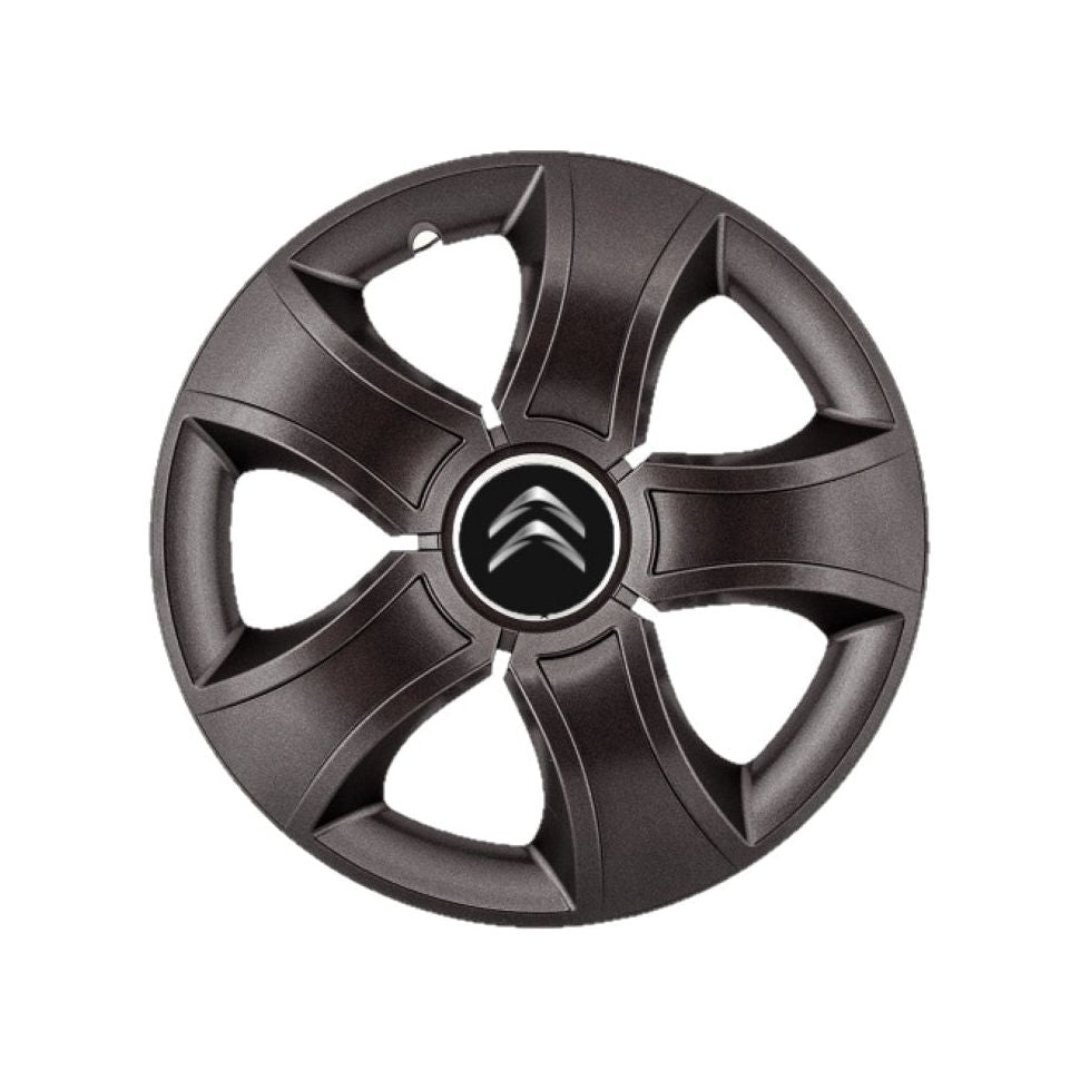 Set 4 Capace Roti 15 inchi (R15) Bis Negru, Compatibile Cu Citroen