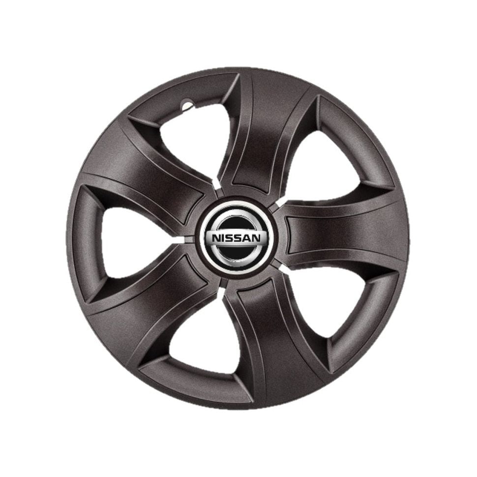 Set 4 Capace Roti 15 inchi (R15) Bis Negru, Compatibile Cu Nissan