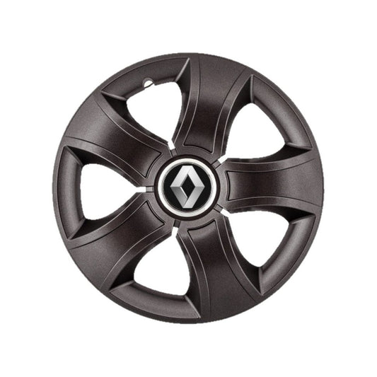 Set 4 Capace Roti 15 inchi (R15) Bis Negru, Compatibile Cu Renault