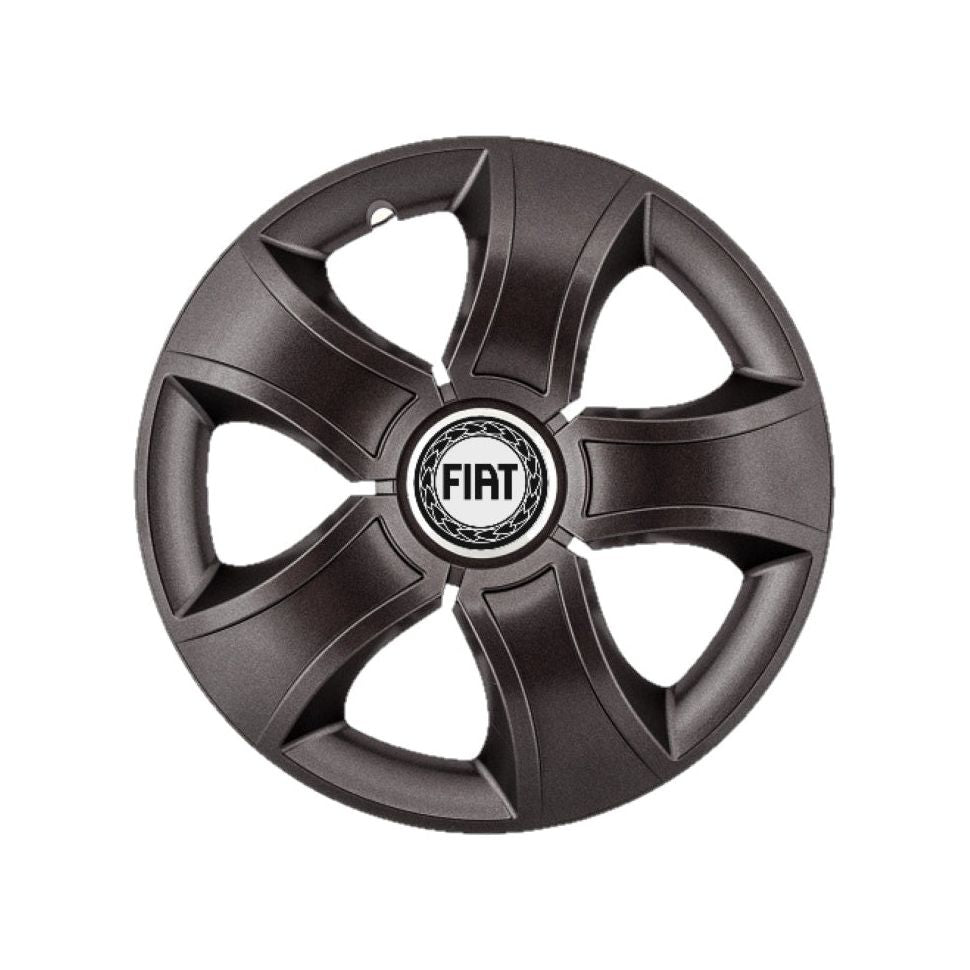 Set 4 Capace Roti 16 inchi (R16) Bis Negru, Compatibile Cu Fiat
