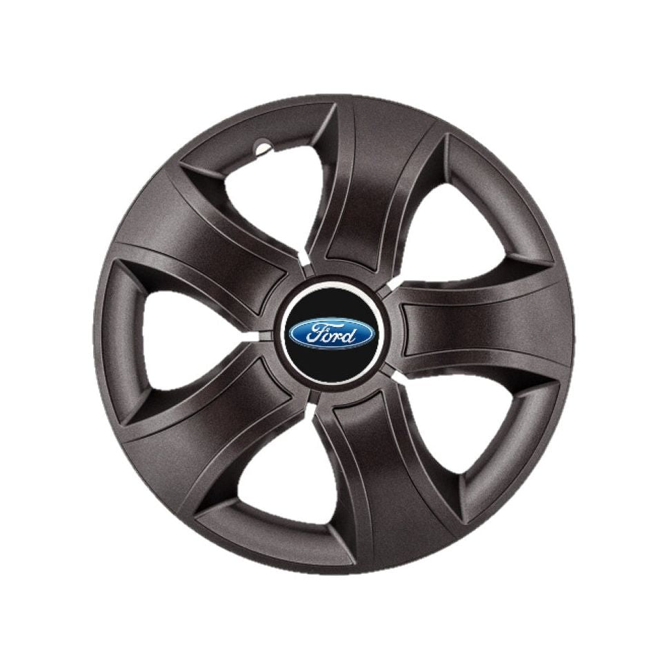 Set 4 Capace Roti 16 inchi (R16) Bis Negru, Compatibile Cu Ford