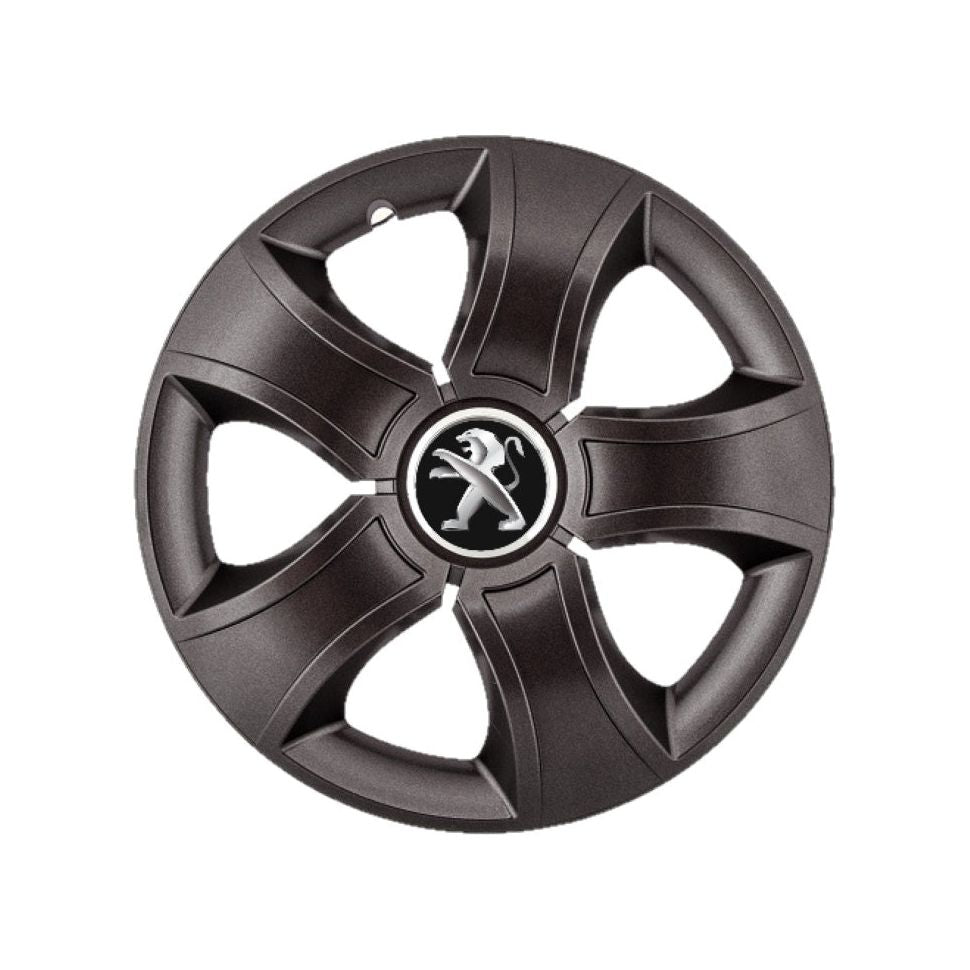 Set 4 Capace Roti 16 inchi (R16) Bis Negru, Compatibile Cu Peugeot