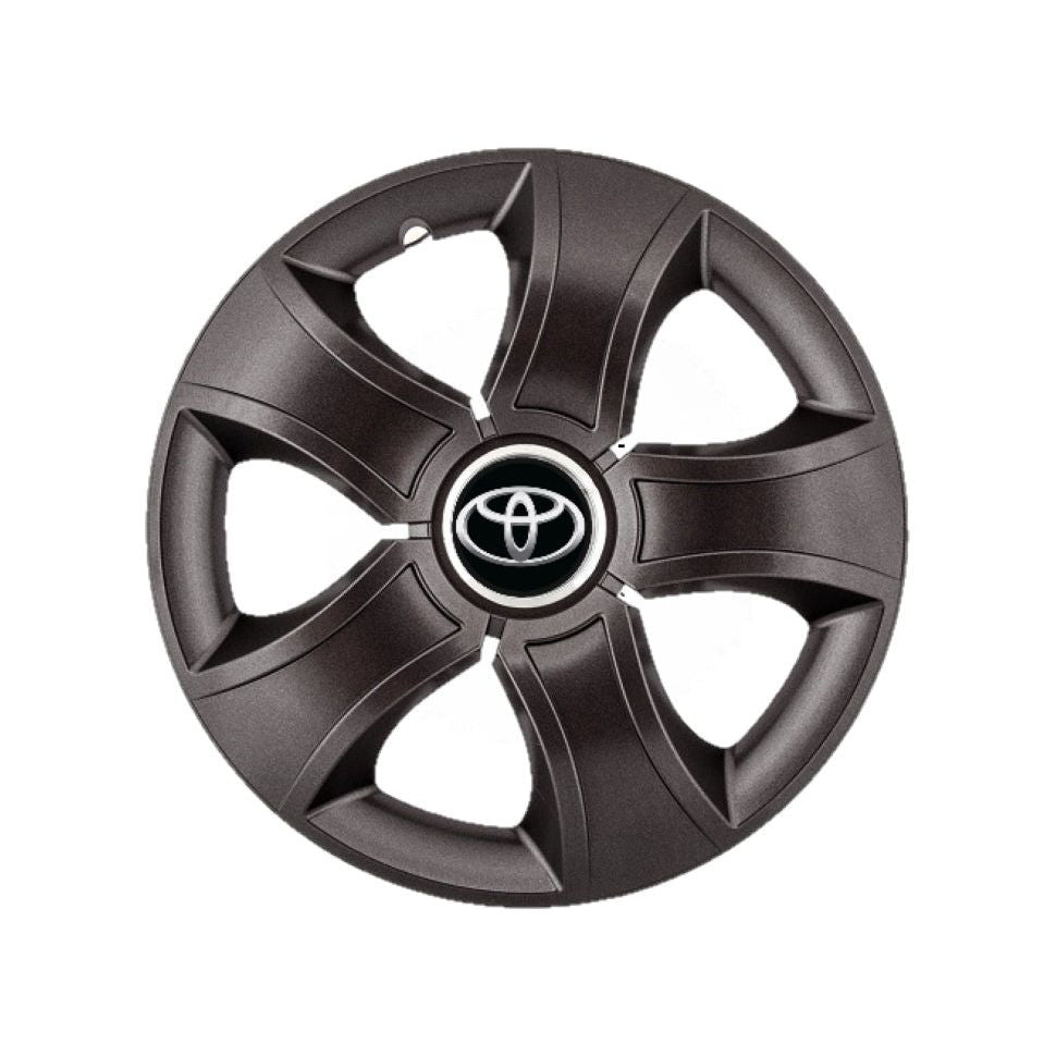 4 db-os 15 hüvelykes (R15) Bis fekete kerékborító készlet, Toyota kompatibilis