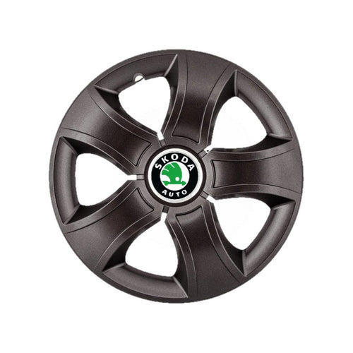 Set 4 Capace Roti 16 inchi (R16) Bis Negru, Compatibile Cu Skoda