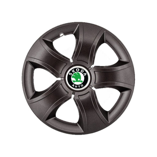 Set 4 Capace Roti 16 inchi (R16) Bis Negru, Compatibile Cu Skoda
