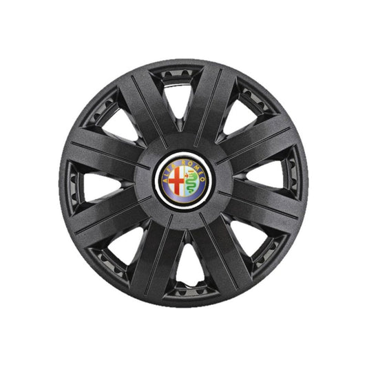 Set 4 capace roti Cosmos Negru R15, pentru gama auto Alfa Romeo