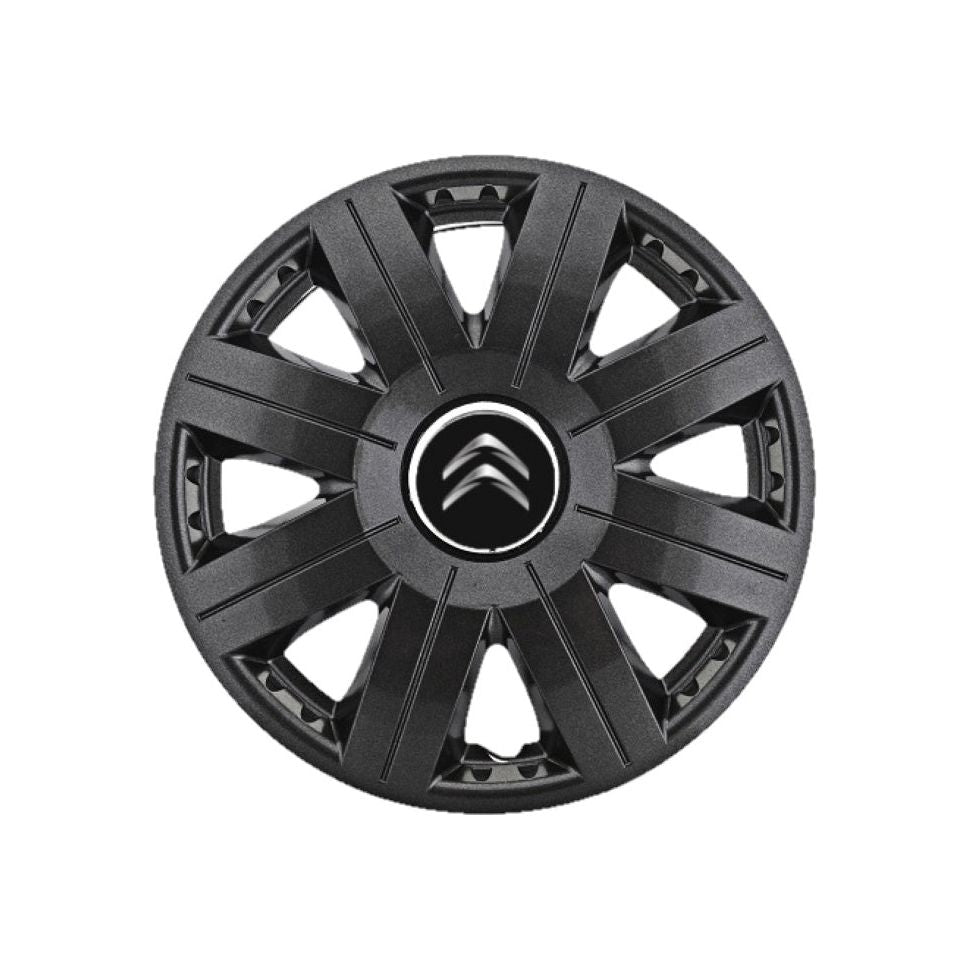 Set 4 capace roti Cosmos Negru R15, pentru gama auto Citroen