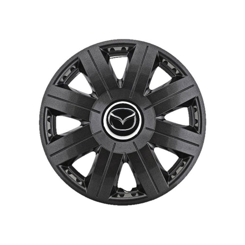 Set 4 Capace Roti 15 inchi (R15) Cosmos Negru, Compatibile cu Mazda