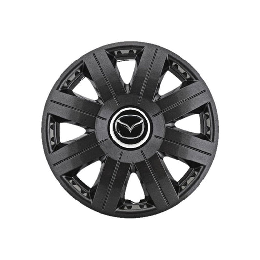 Set 4 Capace Roti 15 inchi (R15) Cosmos Negru, Compatibile cu Mazda