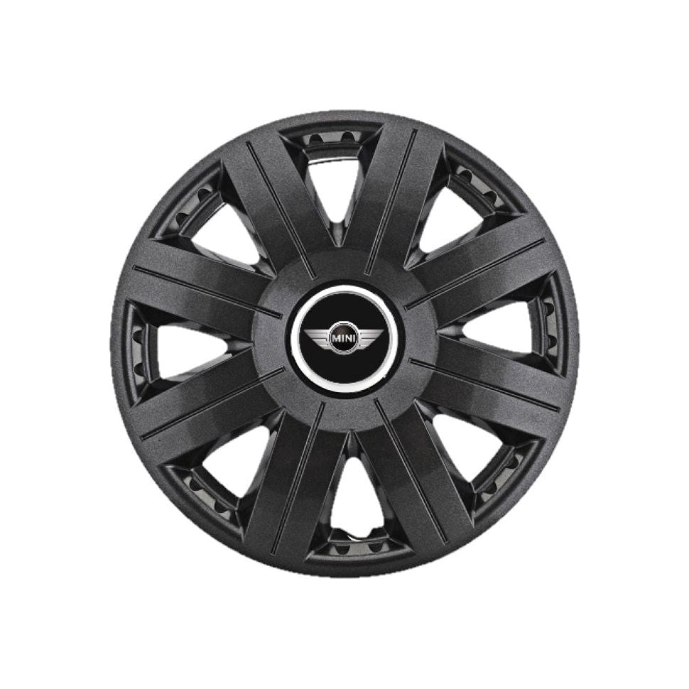 Set 4 Capace Roti 15 inchi (R15) Cosmos Negru, Compatibile cu Minicooper