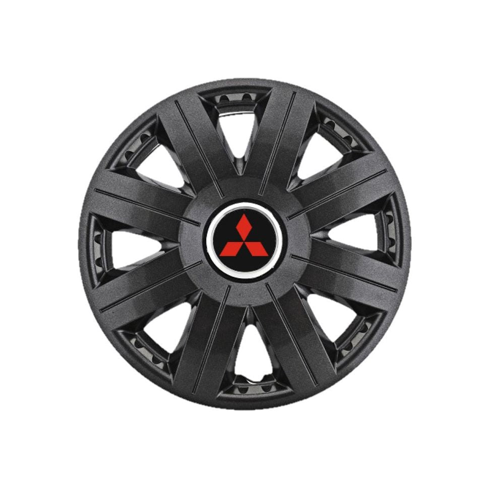 Set 4 capace roti Cosmos Negru R15, pentru gama auto Mitsubishi