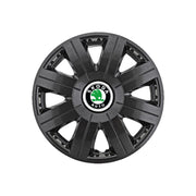 Set 4 Capace Roti 15 inchi (R15) Cosmos Negru, Compatibile cu Skoda