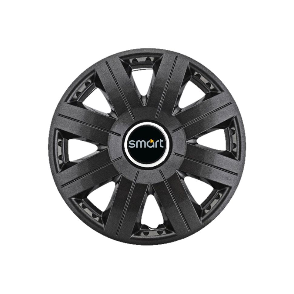 Set 4 Capace Roti 15 inchi (R15) Cosmos Negru, Compatibile cu Smart