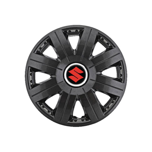 Set 4 Capace Roti 15 inchi (R15) Cosmos Negru, Compatibile cu Suzuki