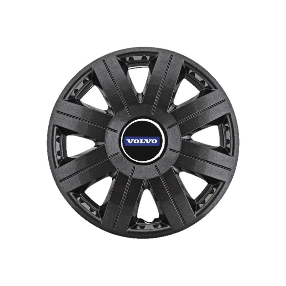 Set 4 capace roti Cosmos Negru R15, pentru gama auto Volvo