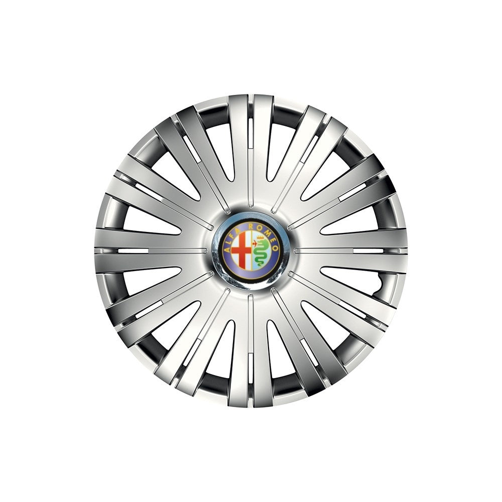 Set 4 capace roti Cu Inel Cromat Active R15 Compatibil Cu Alfa Romeo