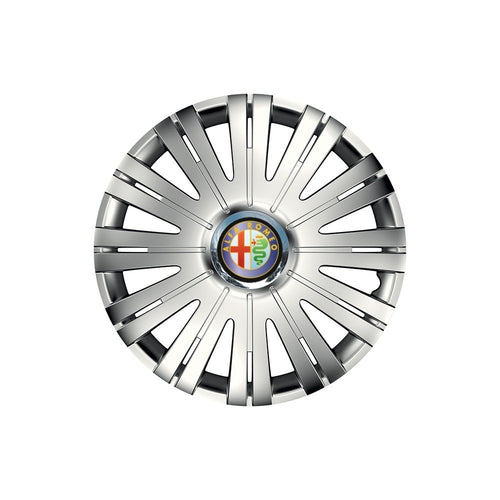 Set 4 capace roti Cu Inel Cromat Active R15 Compatibil Cu Alfa Romeo