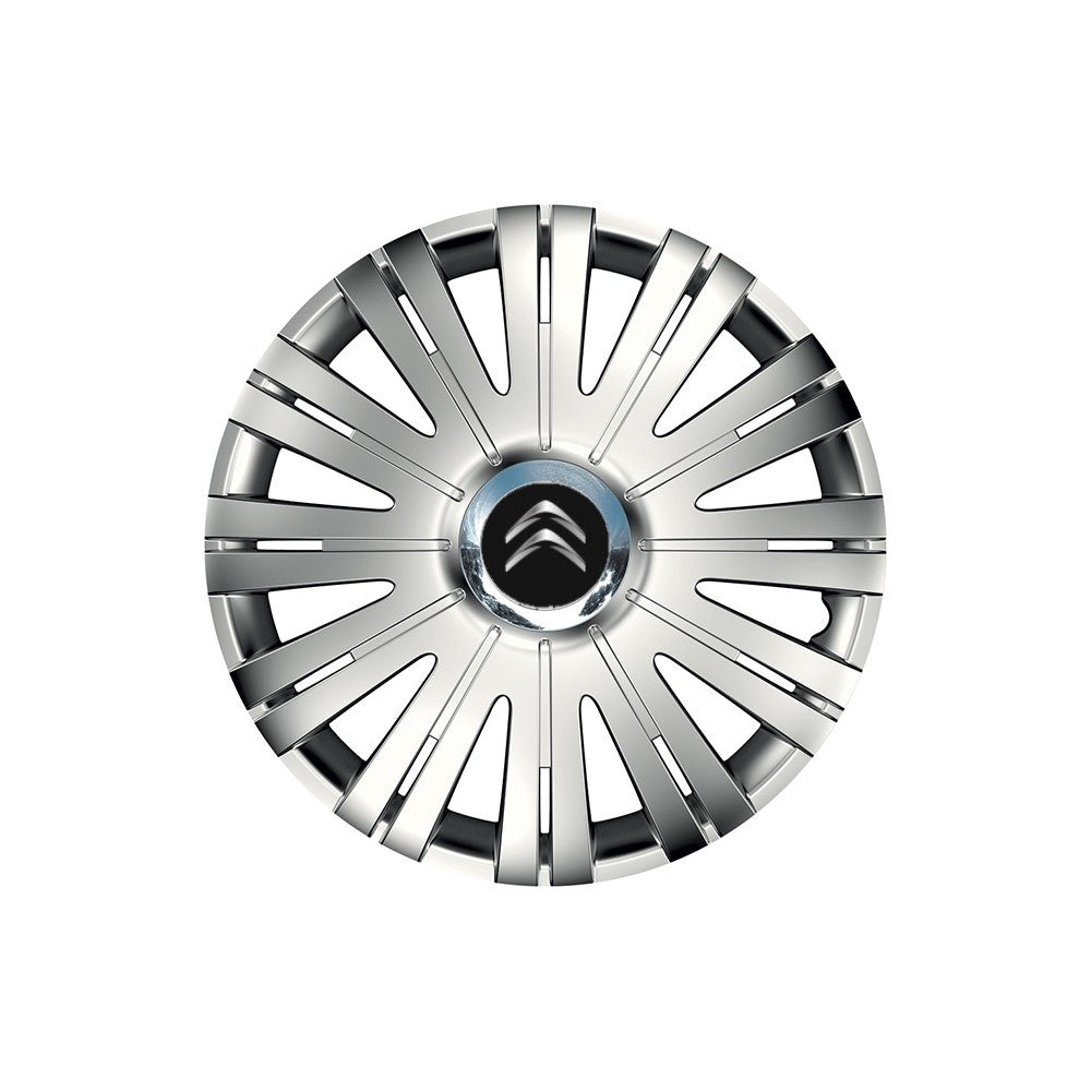 Set 4 capace roti Cu Inel Cromat Active R15 Compatibil Cu Citroen