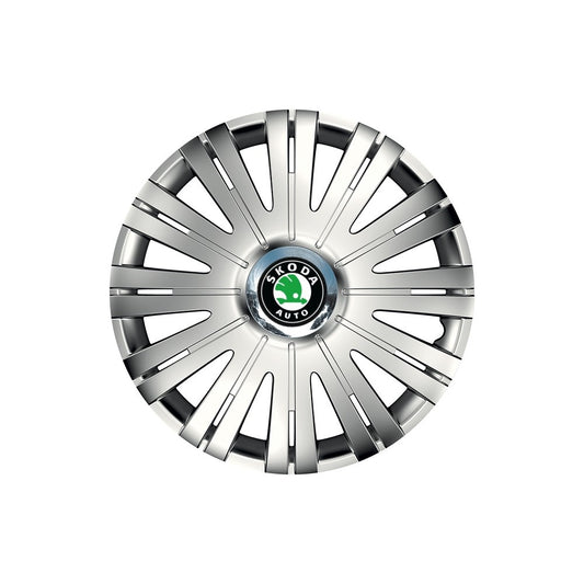 Set 4 capace roti Cu Inel Cromat Active R16 Compatibil Cu Skoda