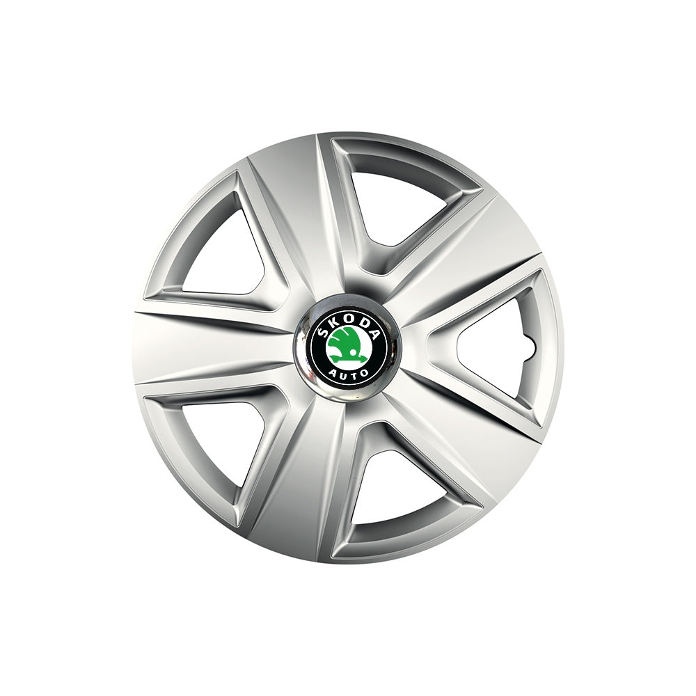 Set 4 capace roti Cu Inel Cromat Esprit R16 pentru gama auto Skoda