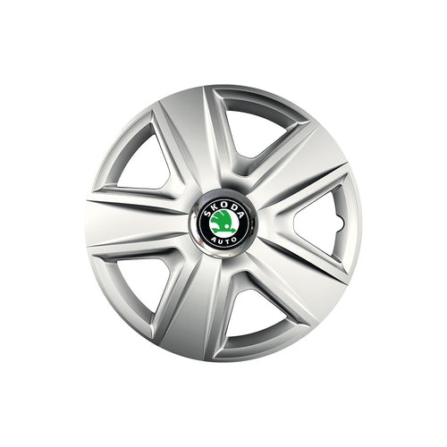 Set 4 capace roti Cu Inel Cromat Esprit R16 Compatibil Cu Skoda