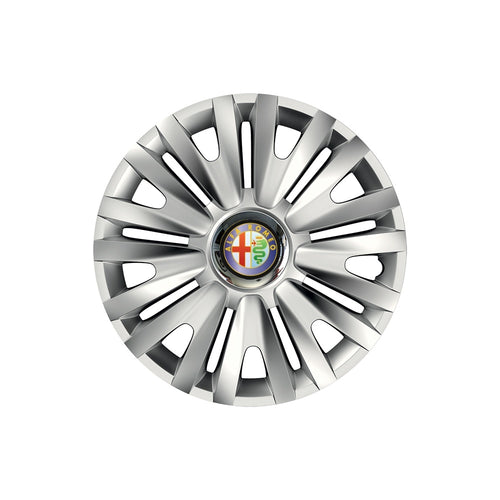 Set 4 capace roti Cu Inel Cromat Royal R15 Compatibil Cu Alfa Romeo