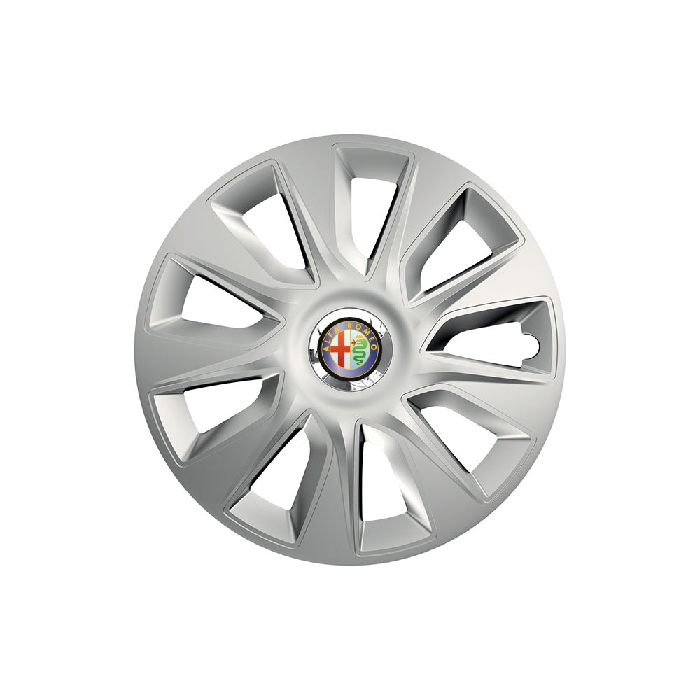 Set 4 capace roti Cu Inel Cromat Stratos R14 Compatibil Cu Alfa Romeo