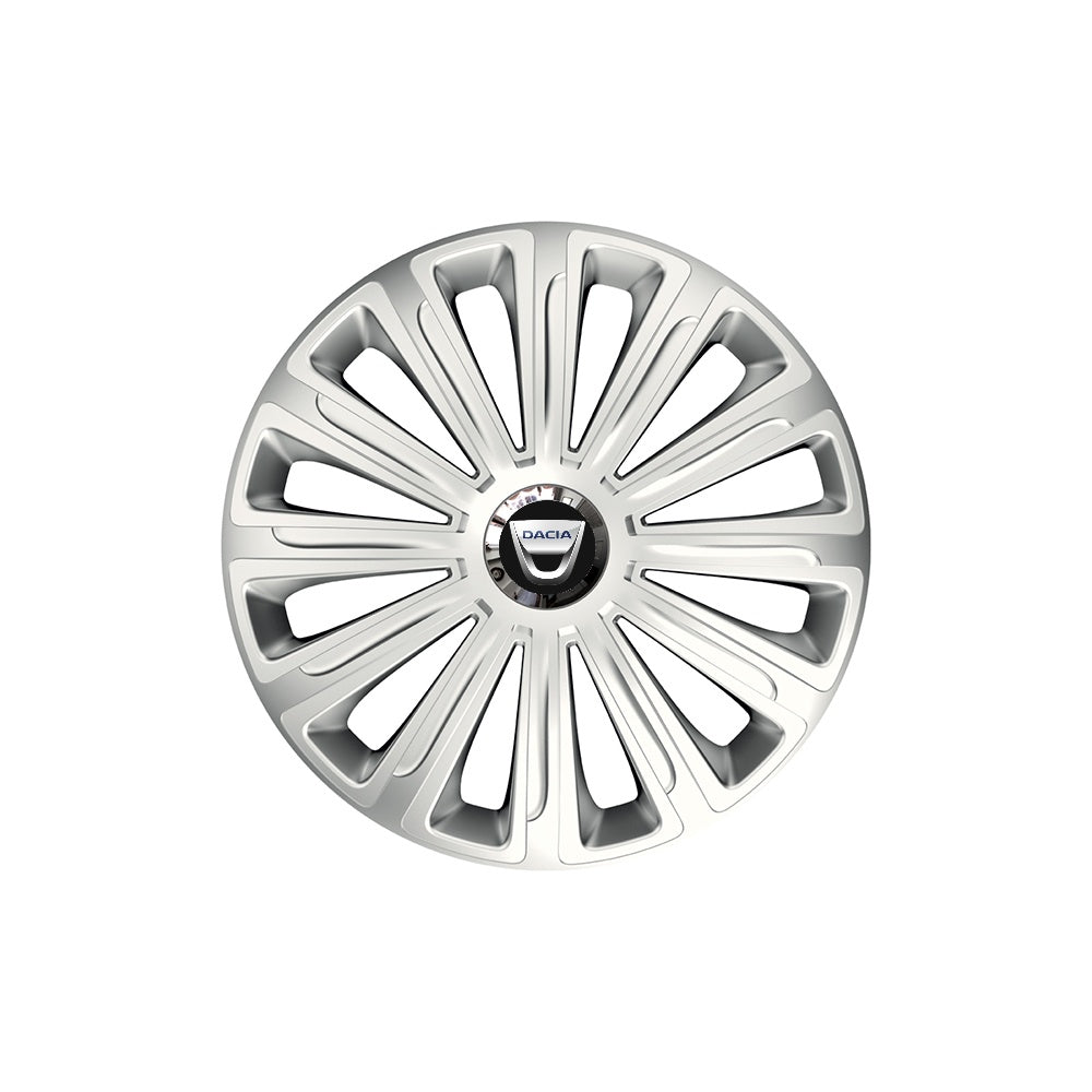 Set 4 capace roti Cu Inel Cromat Trend R14 Compatibil Cu Dacia
