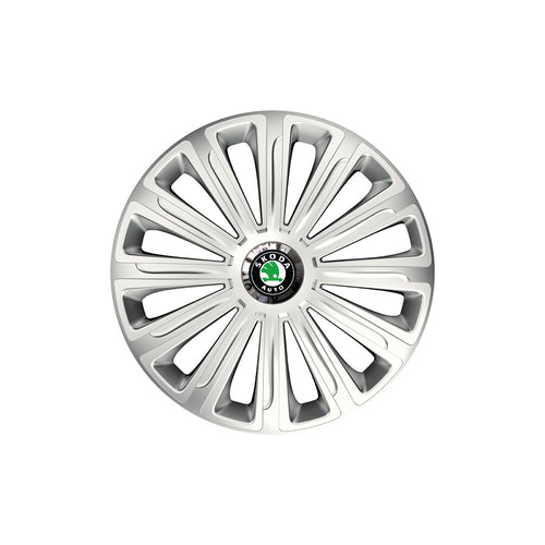 4 db-os króm gyűrűs Trend R15 Skoda kompatibilis kerékborító készlet