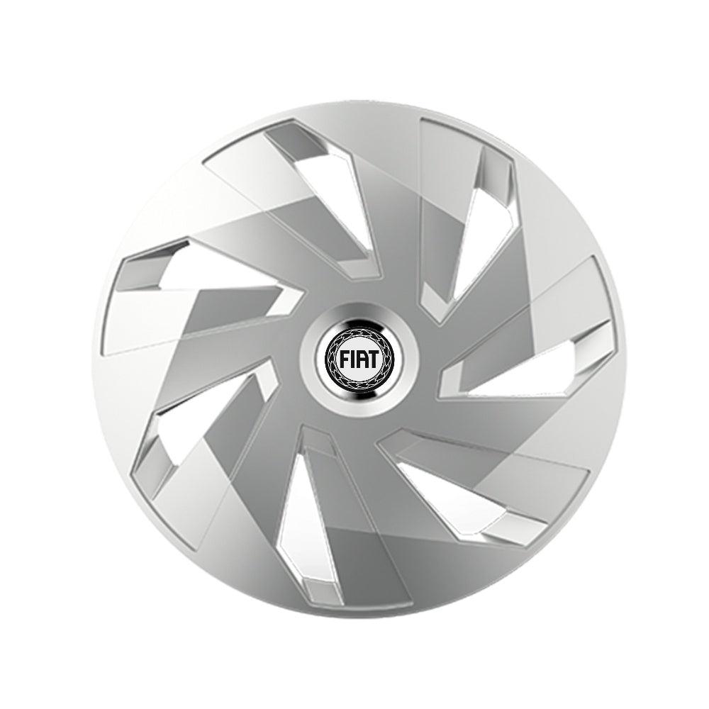 Set 4 capace roti Cu Inel Cromat Vector R15 Compatibil Cu Fiat