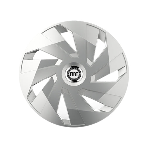Set 4 capace roti Cu Inel Cromat Vector R15 Compatibil Cu Fiat
