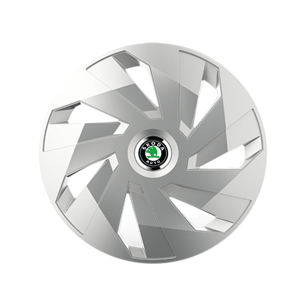 4 db-os krómozott gyűrűs Vector R15 Skoda kompatibilis kerékborító készlet