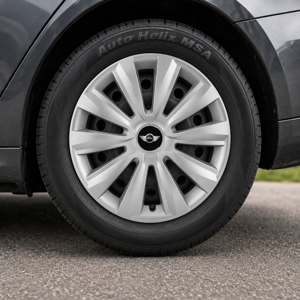 Set 4 capace roti 15 inchi (R15) Delta Gri, Compatibile Cu Mini Cooper
