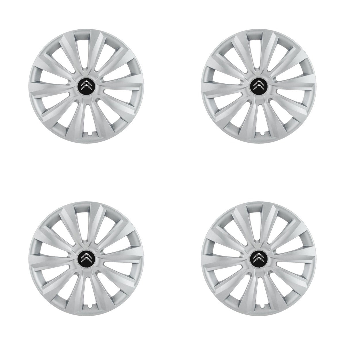 Set 4 capace roti 15 inchi (R15) Delta Gri, Compatibile cu Citroen
