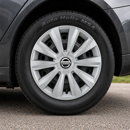 Set 4 capace roti 15 inchi (R15) Delta Gri, Compatibile cu Nissan