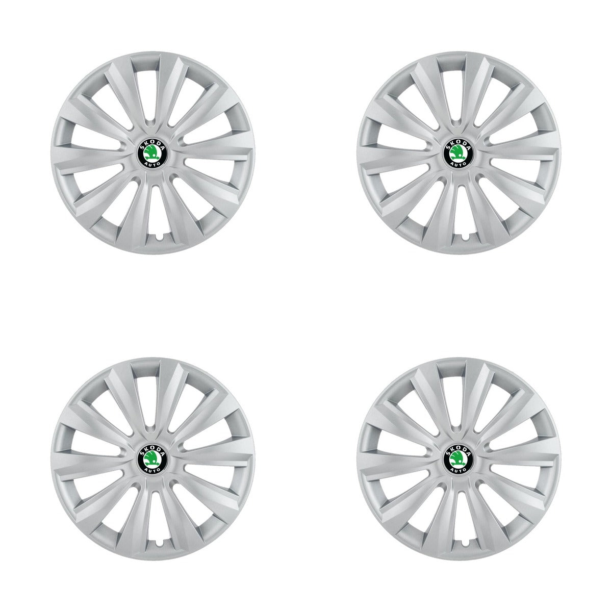 Set 4 capace roti 15 inchi (R15) Delta Gri, Compatibile cu Skoda