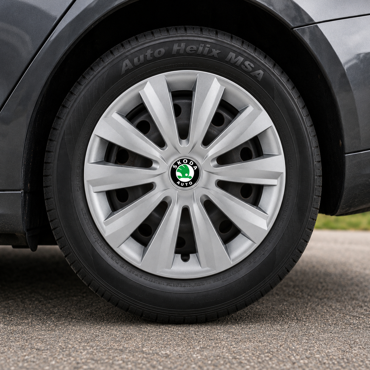Set 4 capace roti 15 inchi (R15) Delta Gri, Compatibile cu Skoda