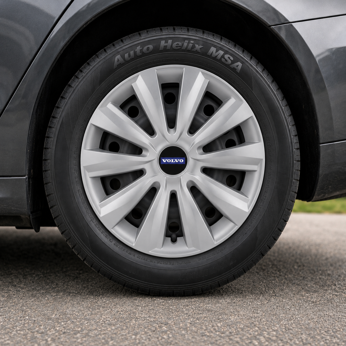 Set 4 capace roti 15 inchi (R15) Delta Gri, Compatibile cu Volvo
