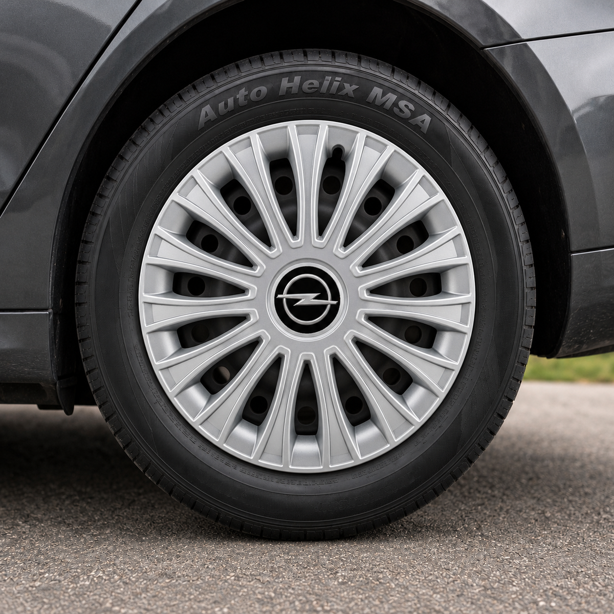 Set 4 capace roti 16 inchi (R16) Dino Gri, Compatibile cu Opel