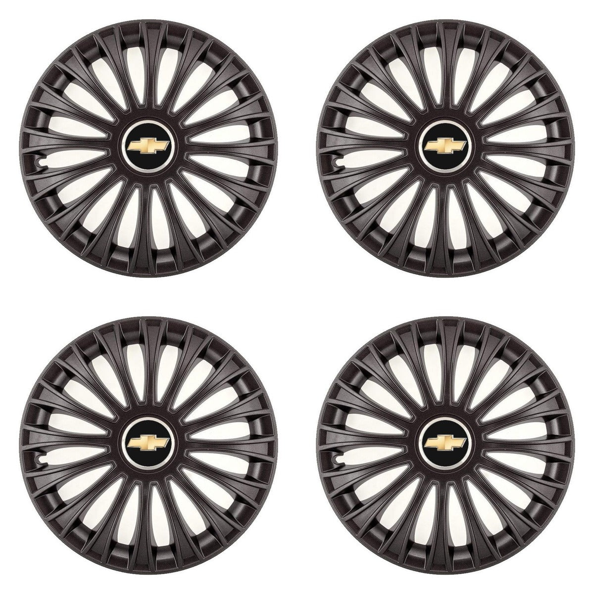 Set 4 Capace Roti 15 inchi (R15) Dino Negru, Compatibile cu Chevrolet