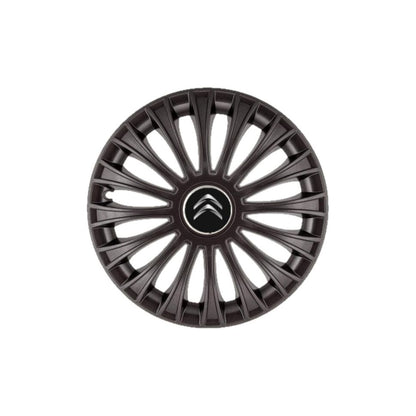 Set 4 Capace Roti 15 inchi (R15) Dino Negru, Compatibile cu Citroen