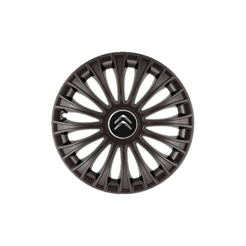 Set 4 Capace Roti 15 inchi (R15) Dino Negru, Compatibile cu Citroen