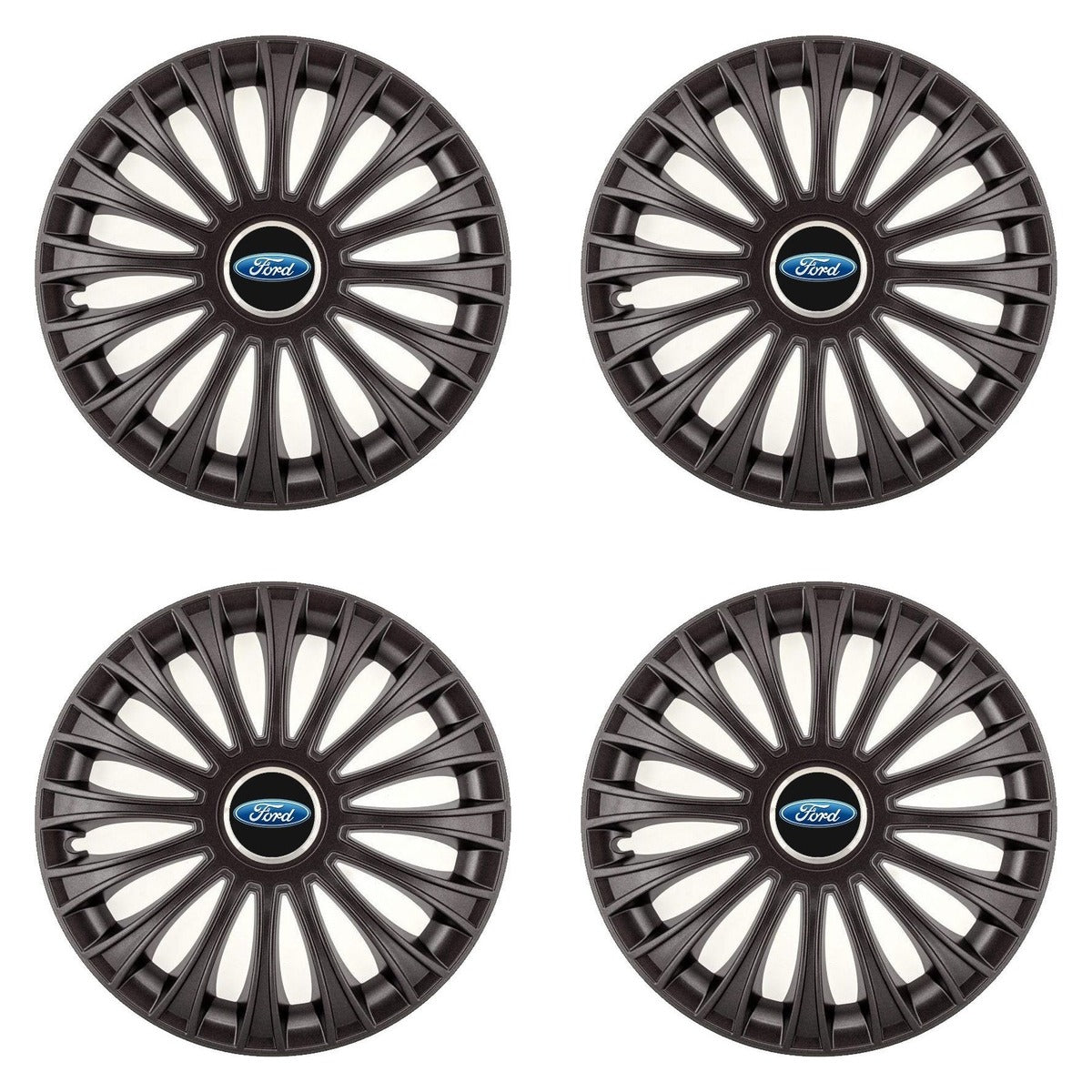 Set 4 Capace Roti 15 inchi (R15) Dino Negru, Compatibile cu Ford